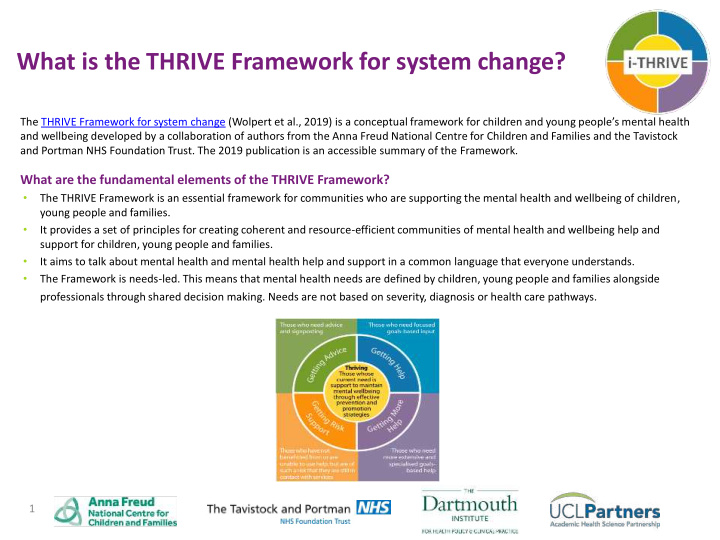 what is the thrive framework for system change