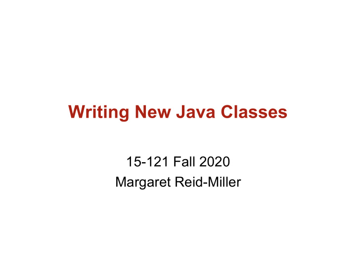 writing new java classes