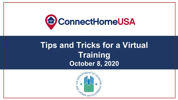 connecthome nation webinar tips and tricks for a virtual