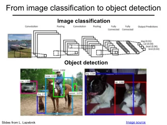 From image classification to object detection  Image classification  Object detection  Image source