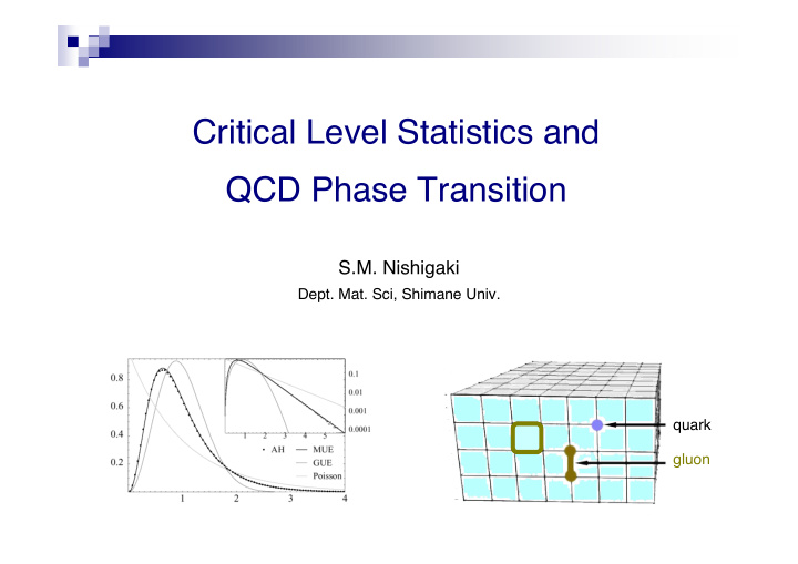 critical level statistics and qcd phase transition