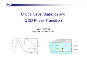 Critical Level Statistics and  QCD Phase Transition  S.M. Nishigaki  Dept. Mat. Sci, Shimane Univ.