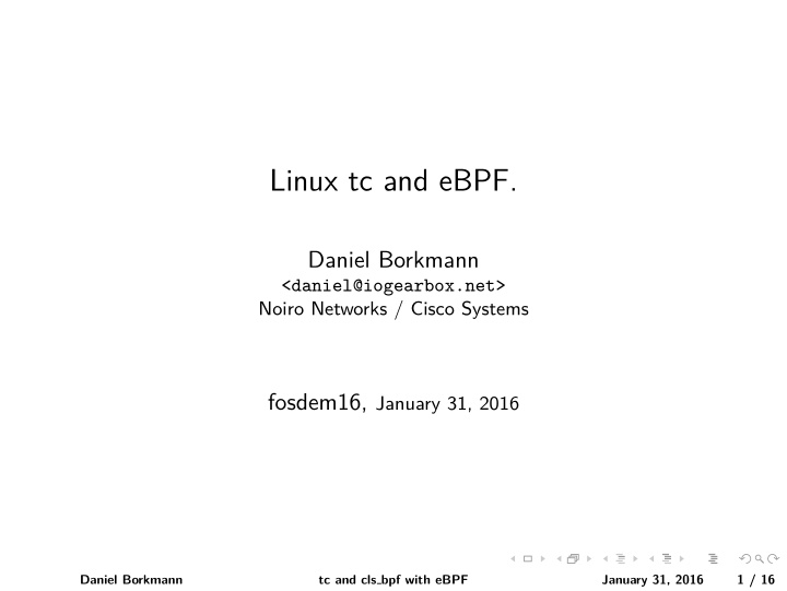 linux tc and ebpf