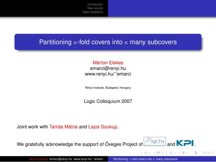 partitioning fold covers into many subcovers