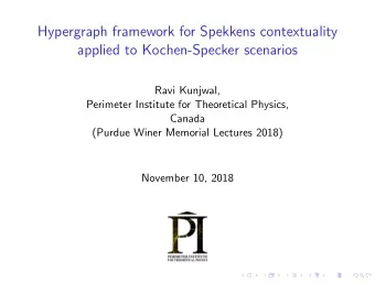 Hypergraph framework for Spekkens contextuality  applied to Kochen-Specker scenarios  Ravi Kunjwal,
