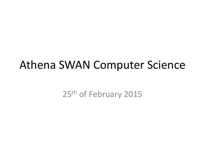 athena swan computer science