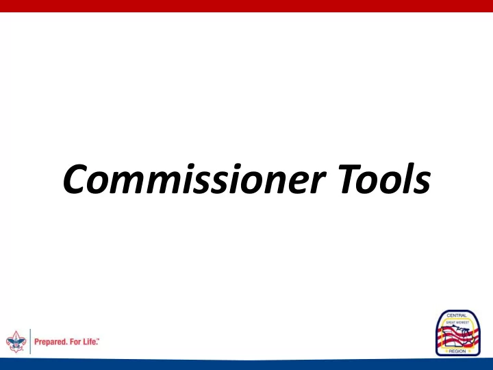 commissioner tools commissioner tools overview