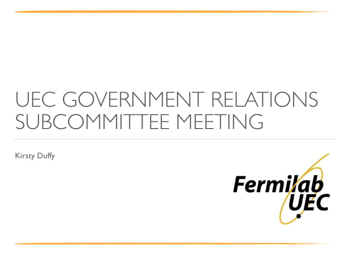 uec government relations subcommittee meeting