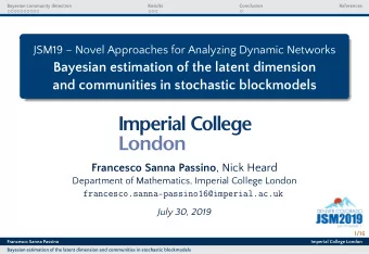 Bayesian estimation of the latent dimension  and communities in stochastic blockmodels Francesco