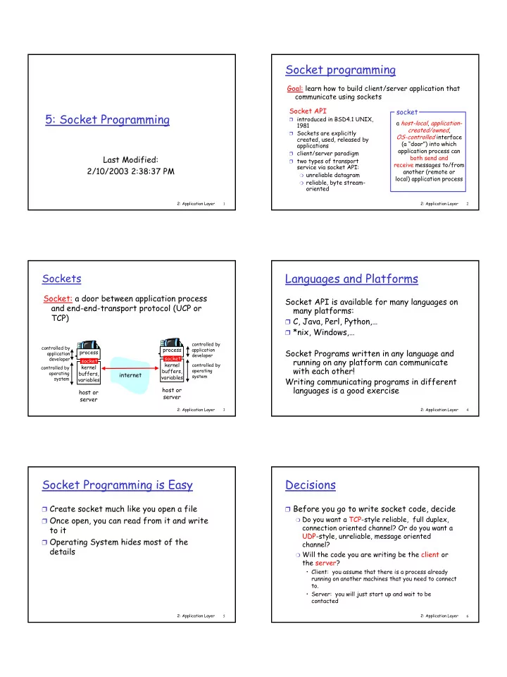 socket programming