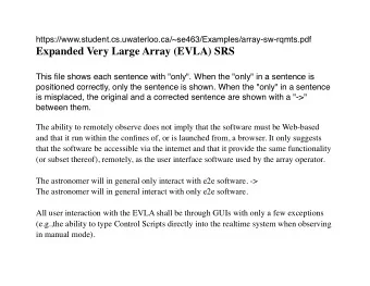 Expanded Very Large Array (EVLA) SRS  This file shows each sentence with &quot;only&quot;. When the