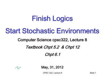 St  Star  art  t St  Stoc  ochas  hastic  tic En  Envi  viro  ronment  nments  Computer  ter Sc