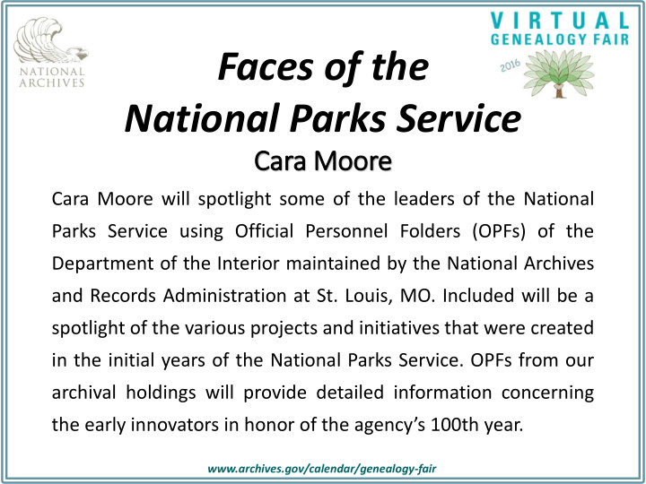 faces of the national parks service