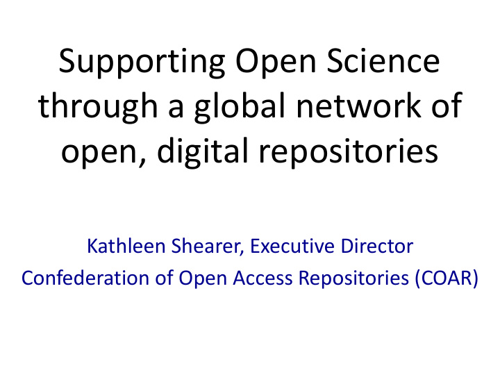 supporting open science