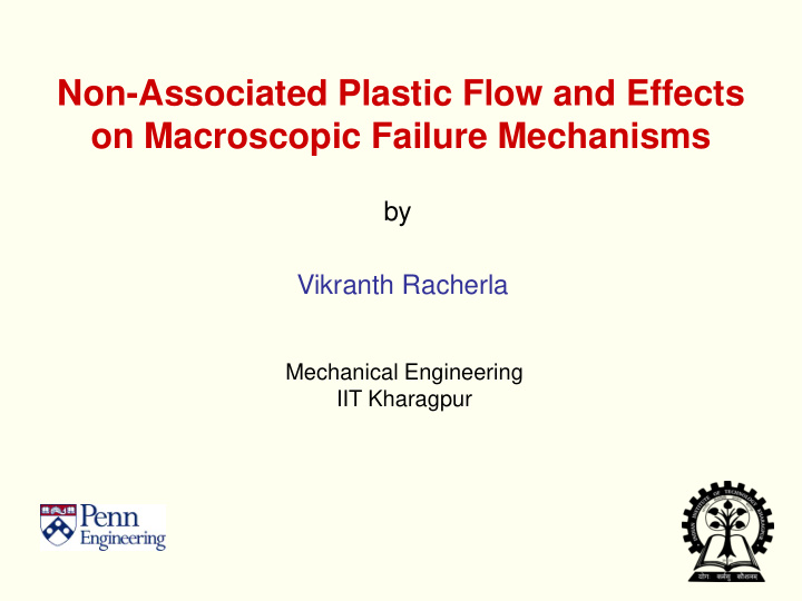 non associated plastic flow and effects on macroscopic