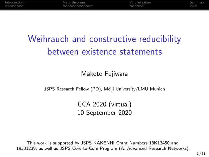 weihrauch and constructive reducibility between existence