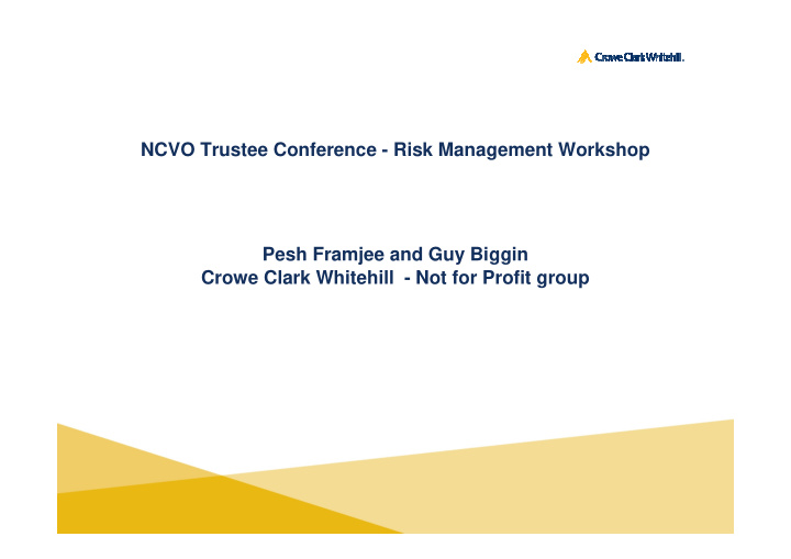 ncvo trustee conference risk management workshop pesh