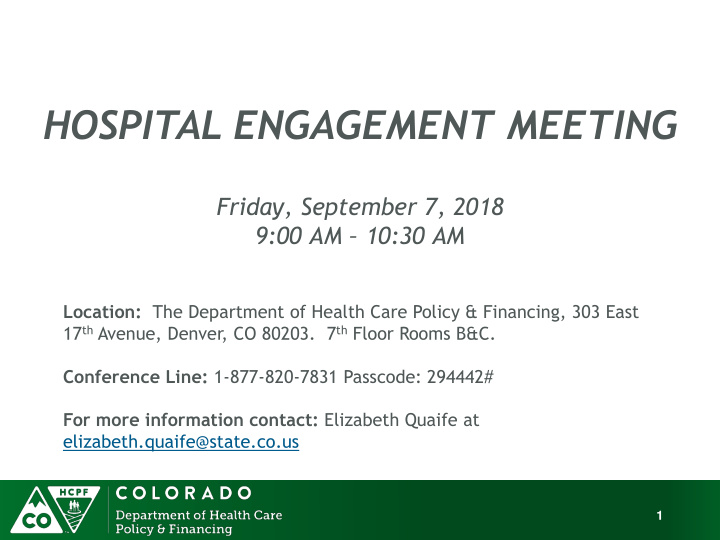 hospital engagement meeting
