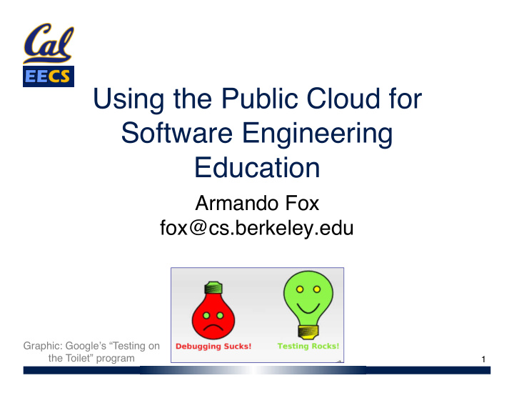 using the public cloud for software engineering education