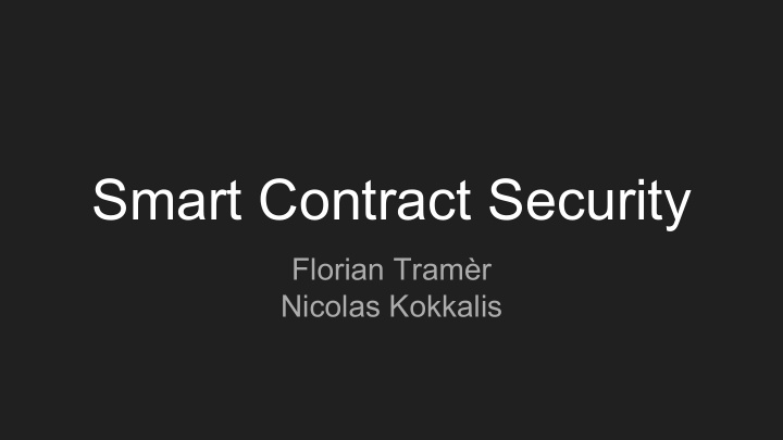 smart contract security
