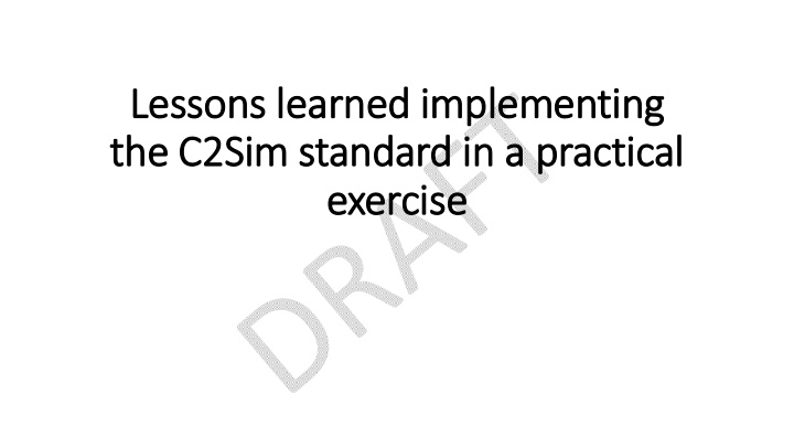 exercise c2sim introduction