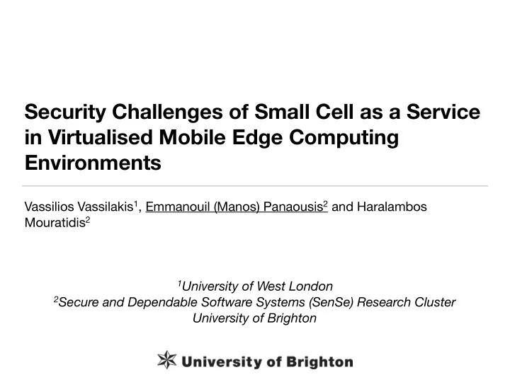security challenges of small cell as a service in