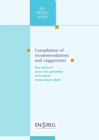 Compilation of  recommendations  and suggestions  Peer review of  stress tests performed  on