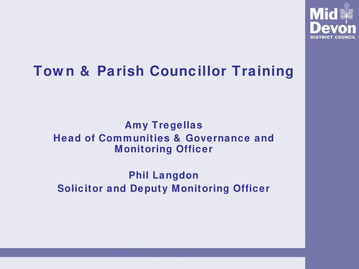 tow n parish councillor training