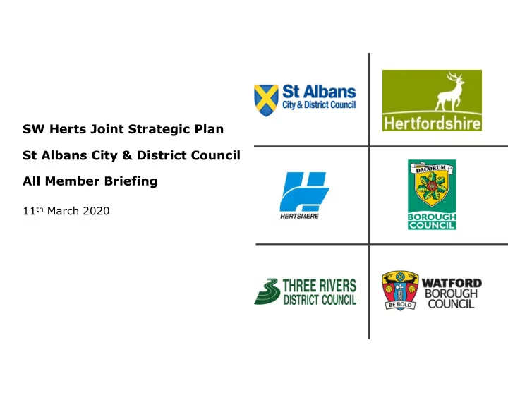sw herts joint strategic plan st albans city district