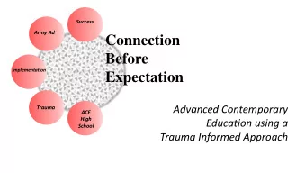 Connection  Before  Implementation  Expectation  Advanced Contemporary  Trauma  ACE  High