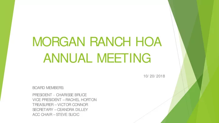 morgan ranch hoa annual meeting