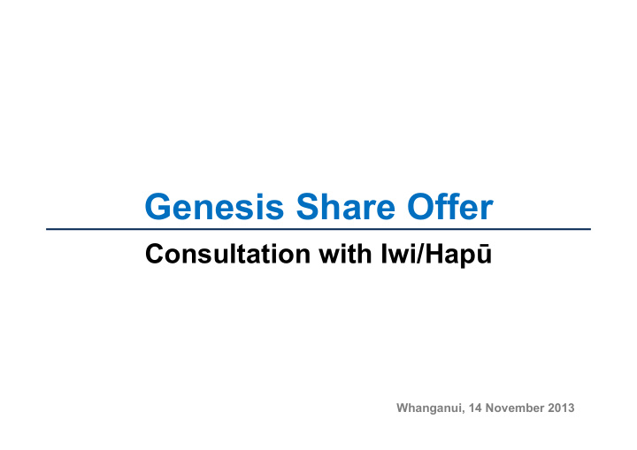 genesis share offer