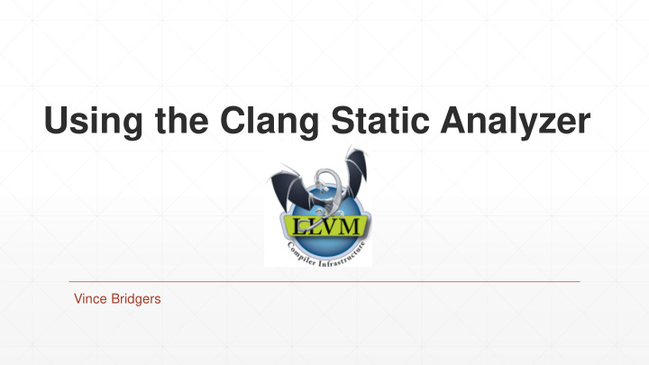 using the clang static analyzer