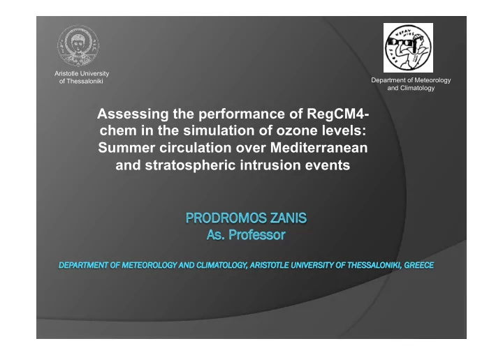 assessing the performance of regcm4 chem in the