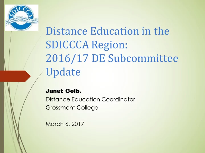 distance education in the sdiccca region 2016 17 de