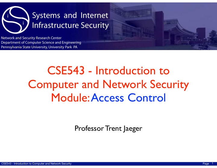 cse543 introduction to computer and network security