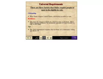 Political Participation and Awareness in  America  1  1  2  3  3  4  4  Go To  Chapter 6, Section 2