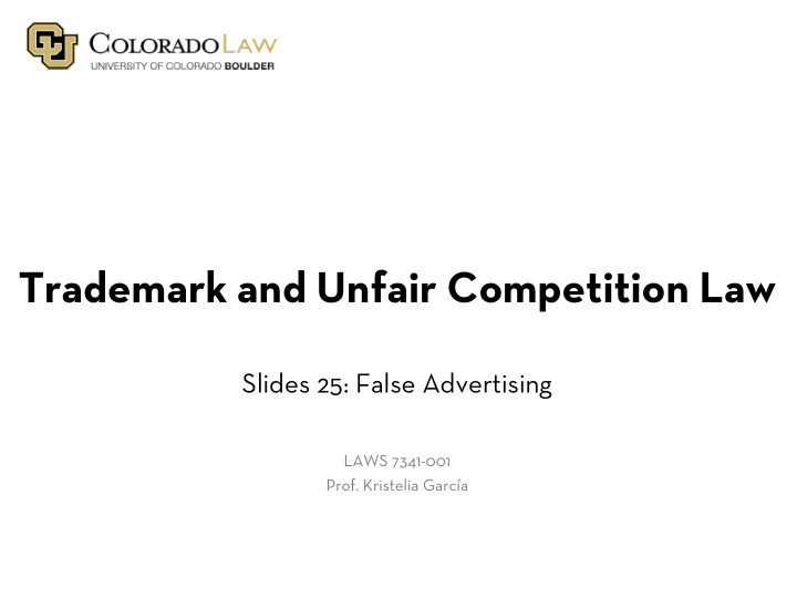 trademark and unfair competition law