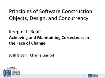 Josh Bloch Charlie Garrod  School of  Computer Science 15-214  1  Pop quiz - What does this print?