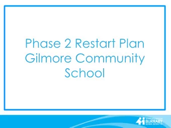 Phase 2 Restart Plan  Gilmore Community  School  Ministry of Education Priorities  1.  Maintain a
