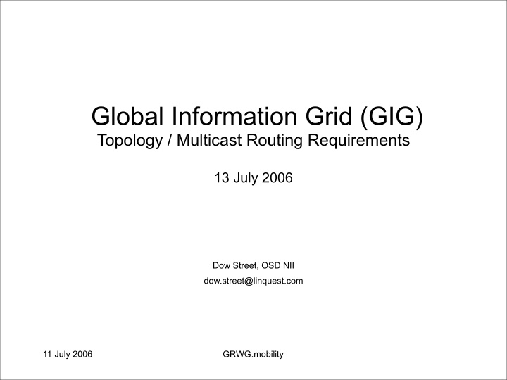 global information grid gig