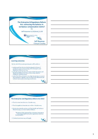 1  The background  Stark v The Post Office  Provision and Use of Work  Equipment Regulations