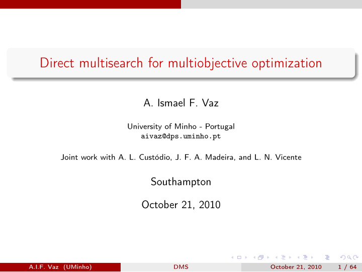 direct multisearch for multiobjective optimization