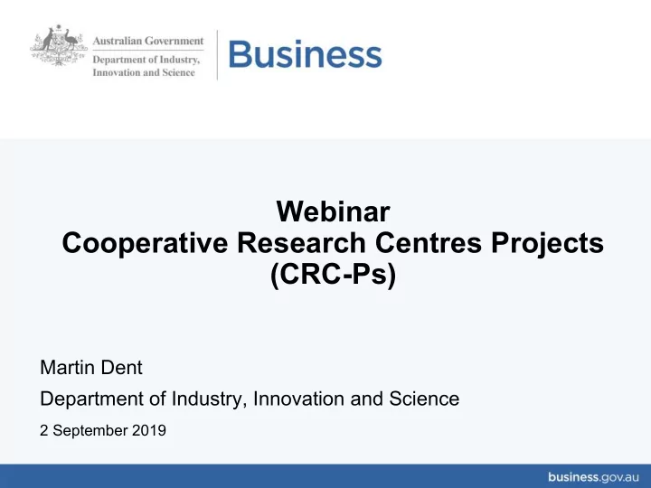 webinar cooperative research centres projects crc ps