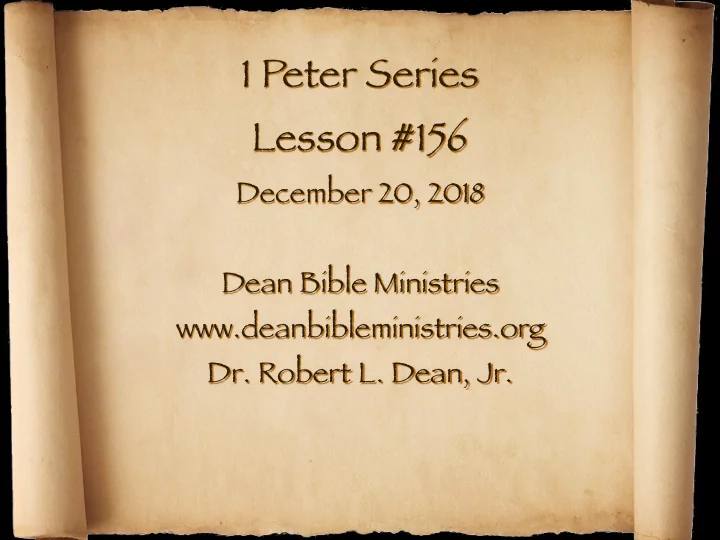 1 peter series lesson 156