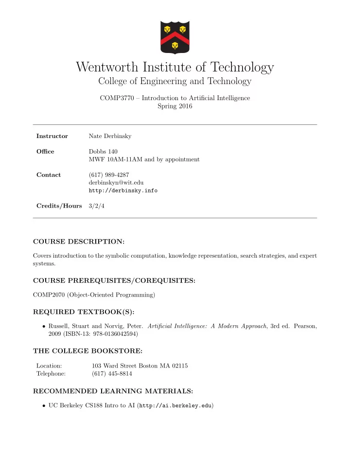 wentworth institute of technology