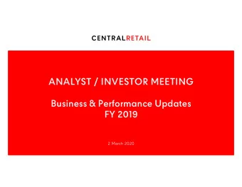 DOCUMENT  TITLE  SUBTITLE  NAME SURNAME  dd.mm.yy  22.12.19  ANALYST / INVESTOR MEETING  Business
