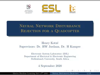 ESL  UNIVERSITEIT  STELLENBOSCH  Electronic Systems Laboratory  UNIVERSITY  Neural Network
