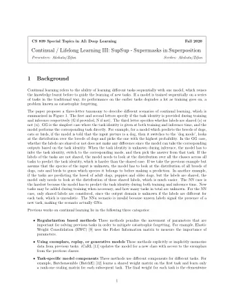 Continual / Lifelong Learning III: SupSup - Supermasks in Superposition  Presenters: Akshata/Zifan