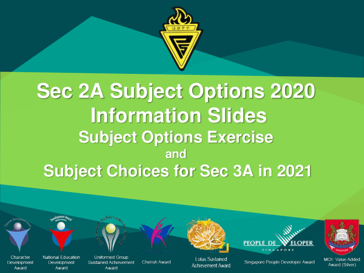 sec 2a subject options 2020 information slides